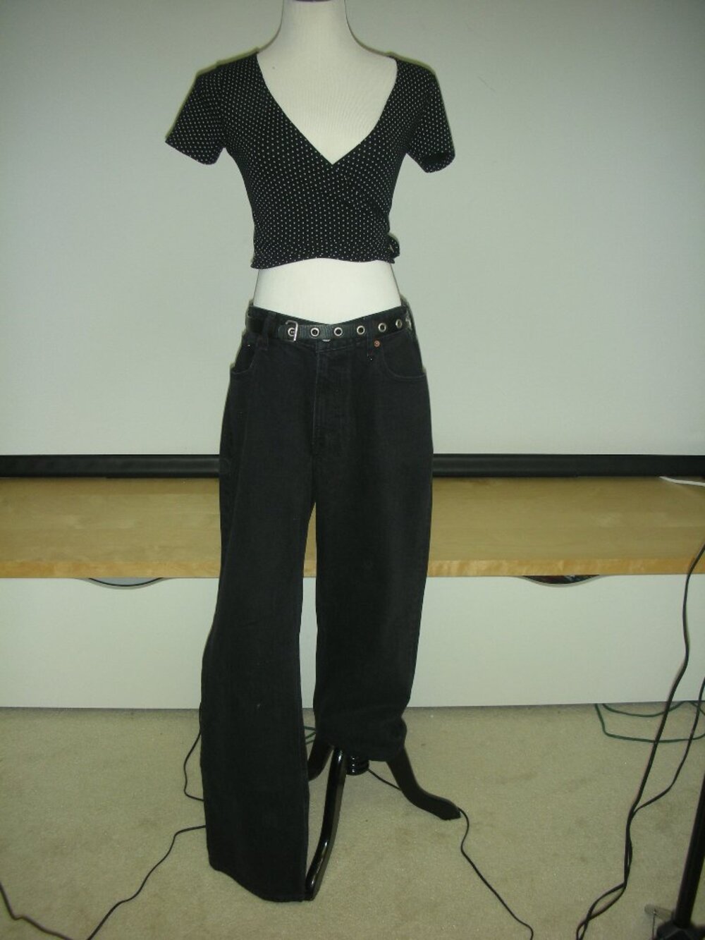 Abercrombie Curve Love 90s Relaxed‎ High Rise Black Jeans 30/10 Wide Leg Zip Fly